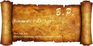 Bauman Péter névjegykártya